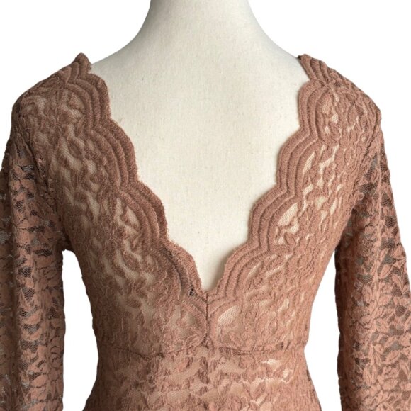 ZARA LONG SLEEVE COTTON BLEND LACE TOP, SZ. L - Picture 6 of 7